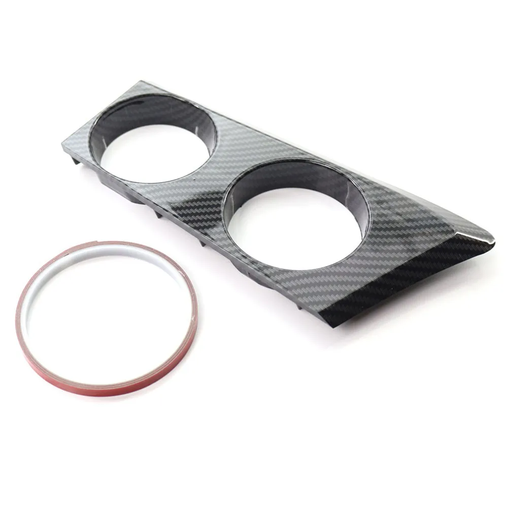 Mittelkonsole Getränkehalter-Abdeckung Hochglanz Schwarz Carbon-Optik für BMW E81 E82 E87 E88 1er Serie 120i 2004-2011 Linkslenker