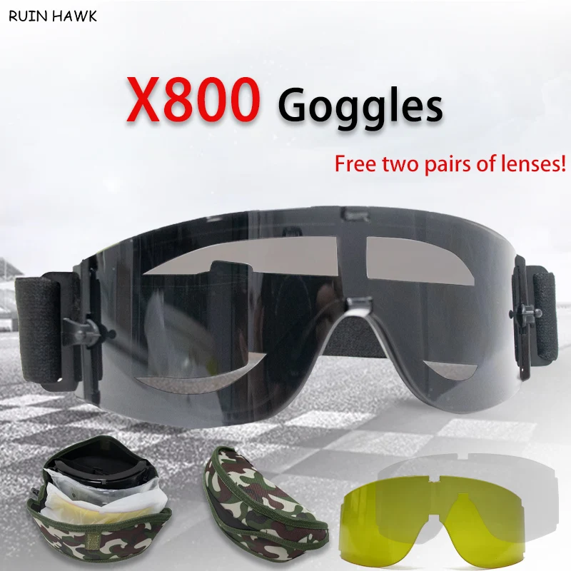 

X800 Tactical Glasses Protection Air Gun Shooting Goggles Windproof Sandproof War Games Eyewear for Sports