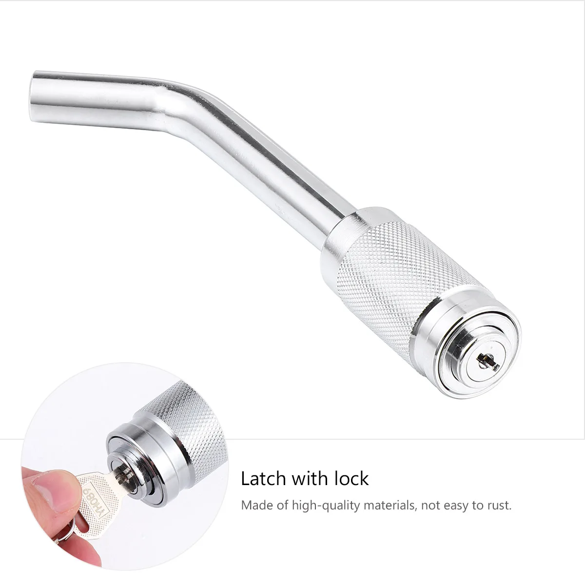 

Trailer Lock Heavy Duty Hooks Silver Towing Travel AntiTheft Hitch Receiver Watertight Easy Installation Car Supplies Parts