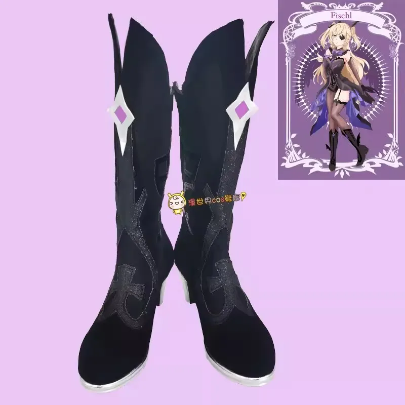 

Anime Genshin impact Fischl Cosplay Shoes Game Long Boots Fischl Cosplay Costume Prop Shoes for Halloween Party