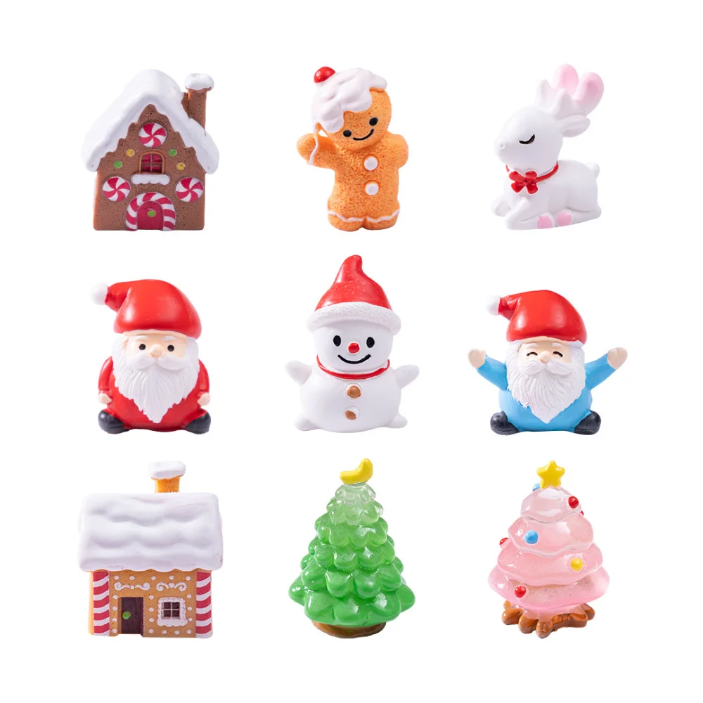 Mini Christmas Tree Decorative Micro Landscape Decor Santa Claus Figurine Festive Snowman Ornament For Home Decor Micro New Year