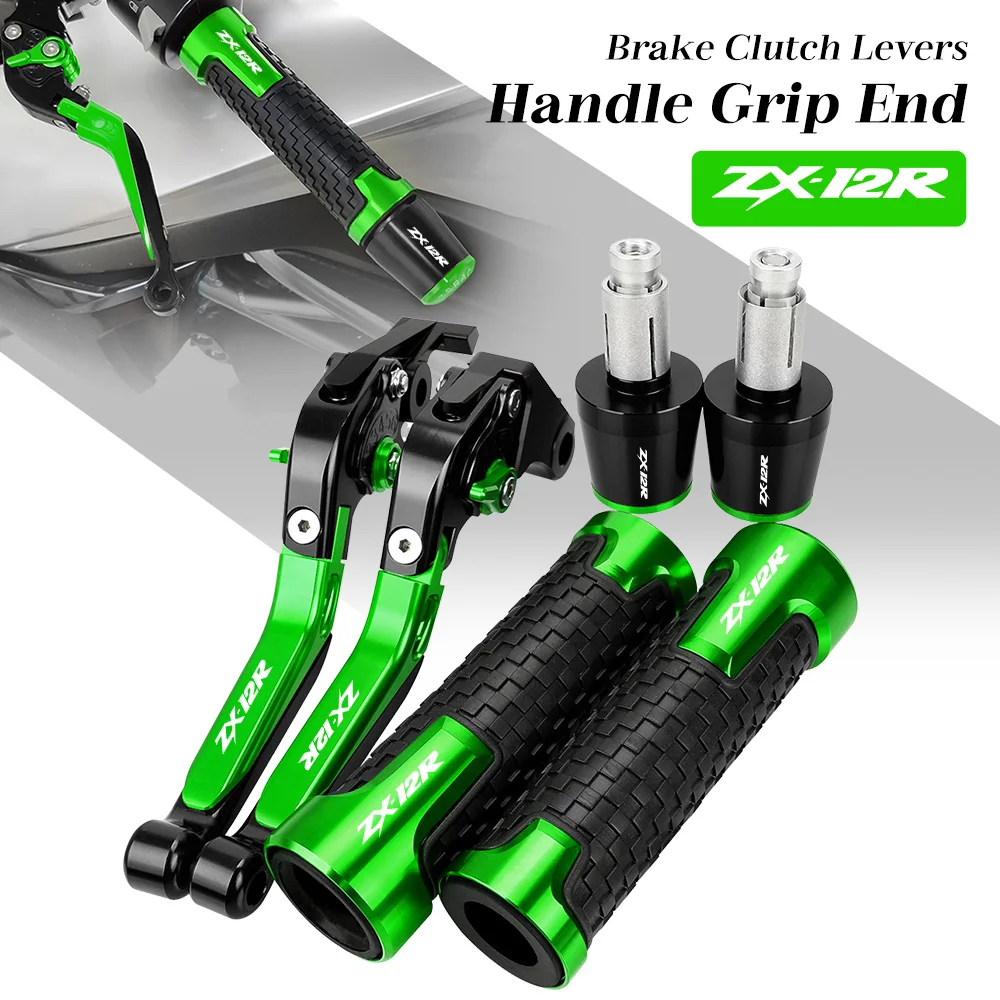 

For Kawasaki NINJA ZX-12R ZX12R 2000 2001 2002 2003 2004 2005 Motorcycle Adjustable Brake Clutch Levers Hand Grip Handlebar Ends