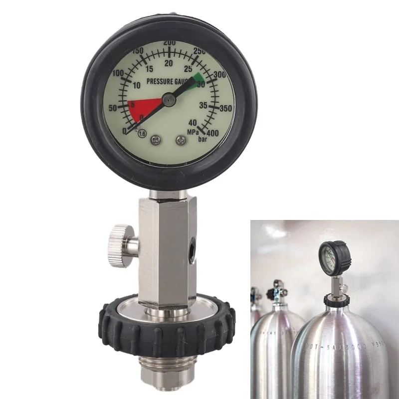 

Scuba Diving Cylinder Tank Pressure Gauge G5/8 Thread For DIN Diving Cylinders Diving Equipment Pressure Reading Dial Scale