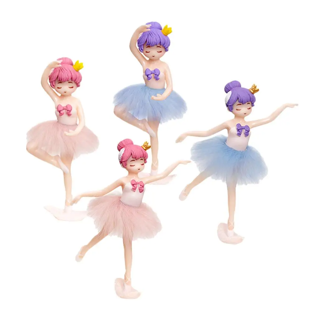 

4Pcs Ballet Dancer Figurines Ballerina Girl Cake Decoration Dessert Toppers Party Birthday Home Car Desktop nament Festive