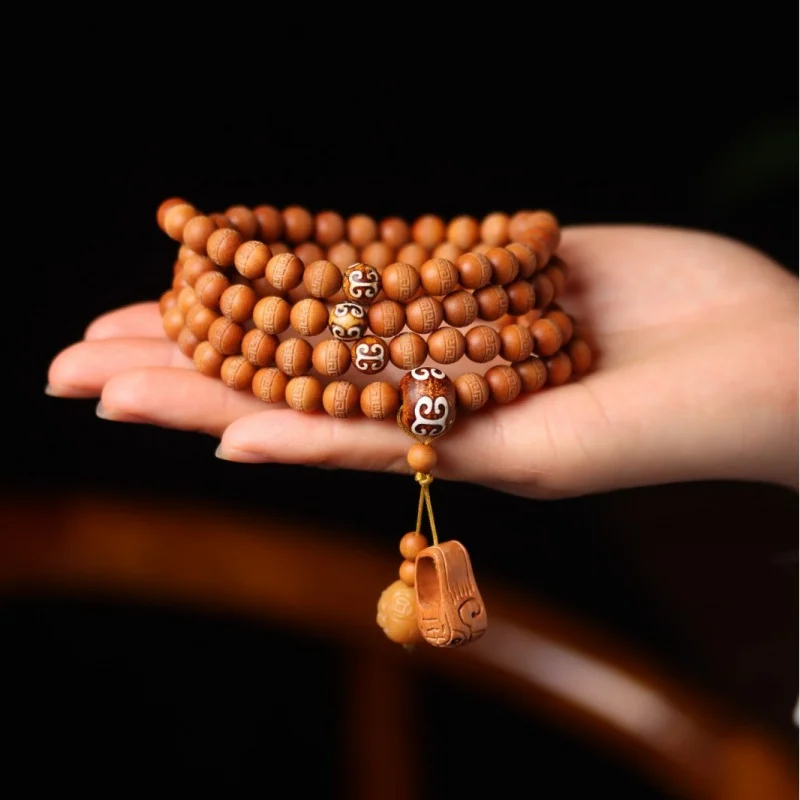 UMQ Barbie Sandalwood DIY Accessories Agate Men And Women Bodhi Root 108 Buddha Prayer Beads Bracelet