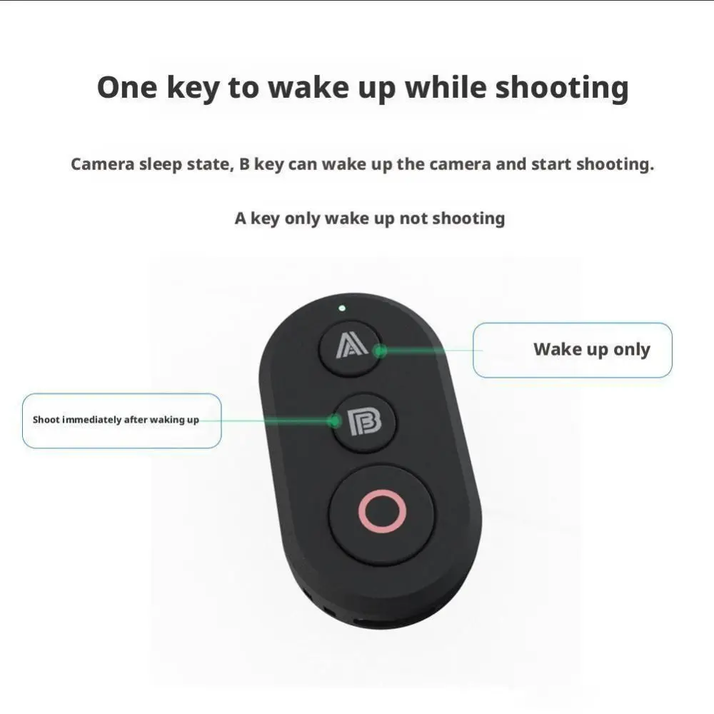 Wireless Camera Remote Control Shutter Control Rechargeable Bluetooth Remote Control Scrolling Function for DJI Action4/5pro