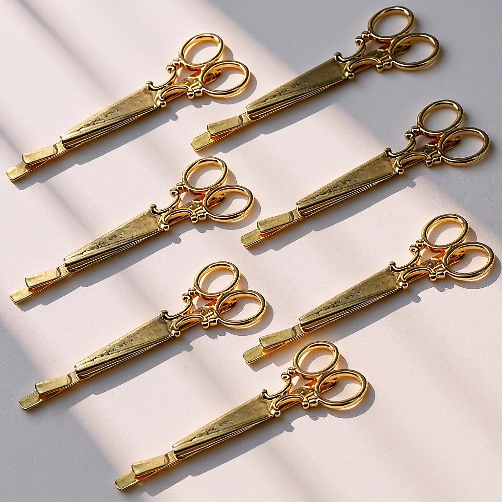 

7Pcs Scissors Hair Accessories Clip Set for Women Daily Birthday Party Wedding Hair Styling Tools Scissors Clip