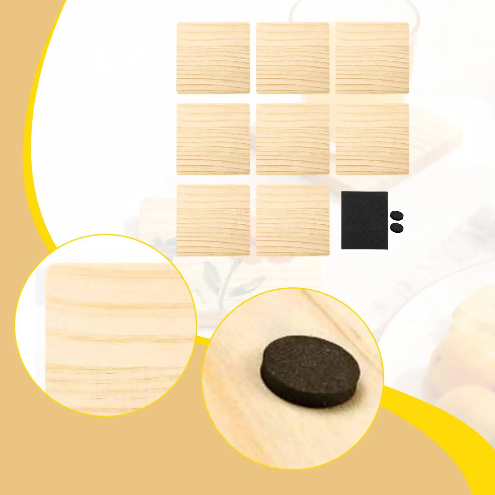 8 قطعة الوقايات الخشبية غير المكتملة متعددة الاستخدامات القواطع الخشبية حماية الطاولة مع منصات عدم الانزلاق الوقايات الخشبية الفارغة للنقش #6