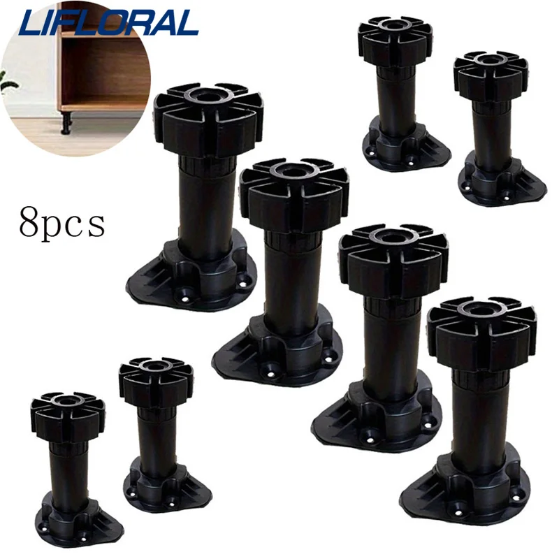 8pcs DIY Cabinet Levelers and Kitchen Toe Kick Capacity per Leg Leveler Adjustable Cabinet Legs Levelers Premium Heavy Duty