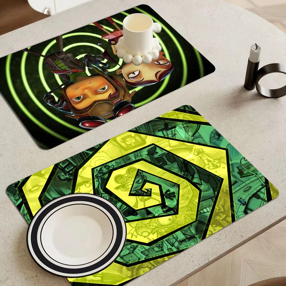 

Psychonauts Kitchen Absorbent Pad Dry Draining Mat Sink Washstand Coffee Machine Pads Table Placemat Faucet Anti Splash