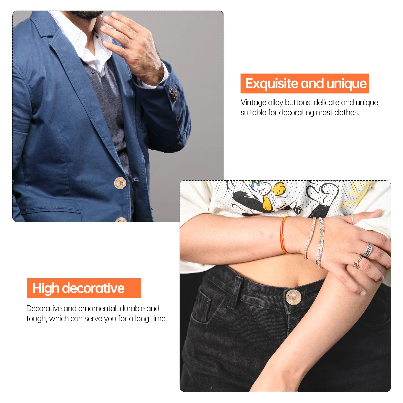 

50Pcs Metal Buttons Vintage Alloy Hollow Sewing Buttons for Clothing Accessories DIY Decoration Suit Sweater Skirt