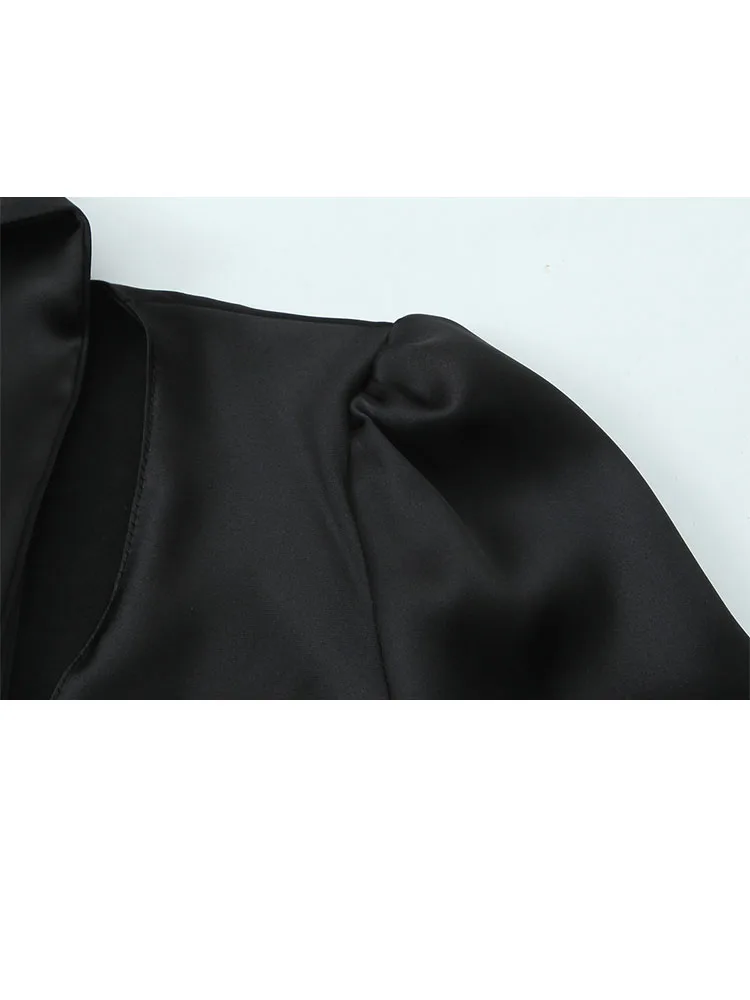 HH امرأة الربيع مثير العميق الخامس الرقبة طويلة الأكمام الشريط مطوي الديكور القمم الإناث تنوعا موضة الشارع نمط سليم قميص