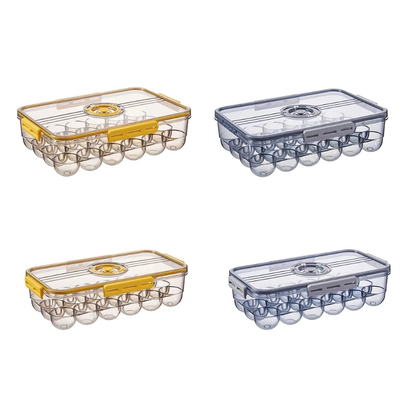 Transparent Refrigerator Egg Storage Holder Box 18-Grid/24Grid Kitchen Freshness Separated Fridge Egg Holder Drop shipping