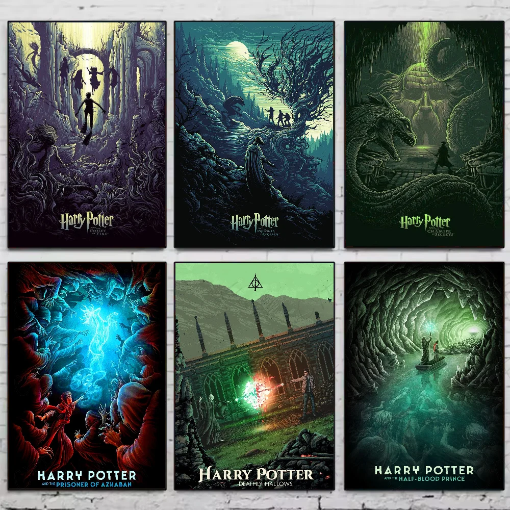 Classic Harries-Magic Movie-Potters Poster HD art sticky wall waterproof home living room bedroom bar aesthetic decoration