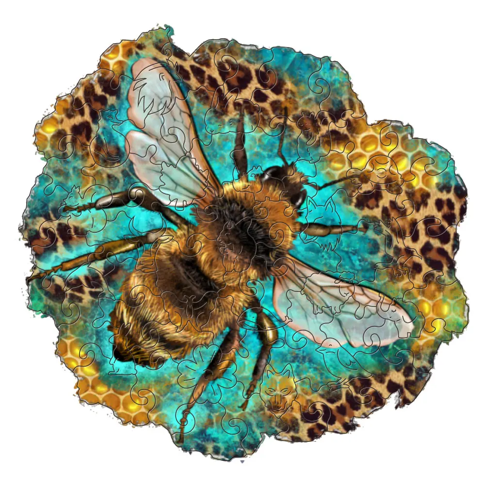 

Изображение пчелы, деревянная головоломка, персонализированная 3D головоломка, подарок для взрослых и детей, образовательная детская игрушка, игра высокой сложности