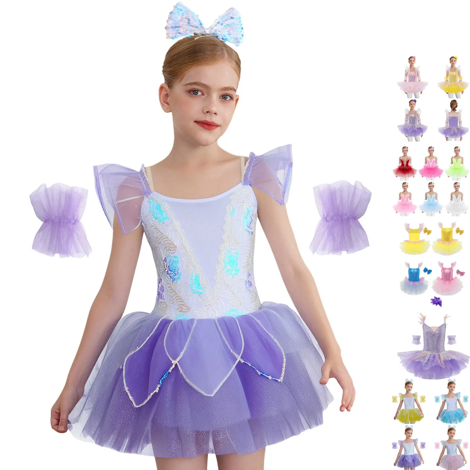 Sommer Mädchen Ballett Tanz Trikot Kleid Kind Ballerina Schwanensee Leistung Kostüm Pailletten Tutu Kleider Prinzessin Mädchen Vestidos