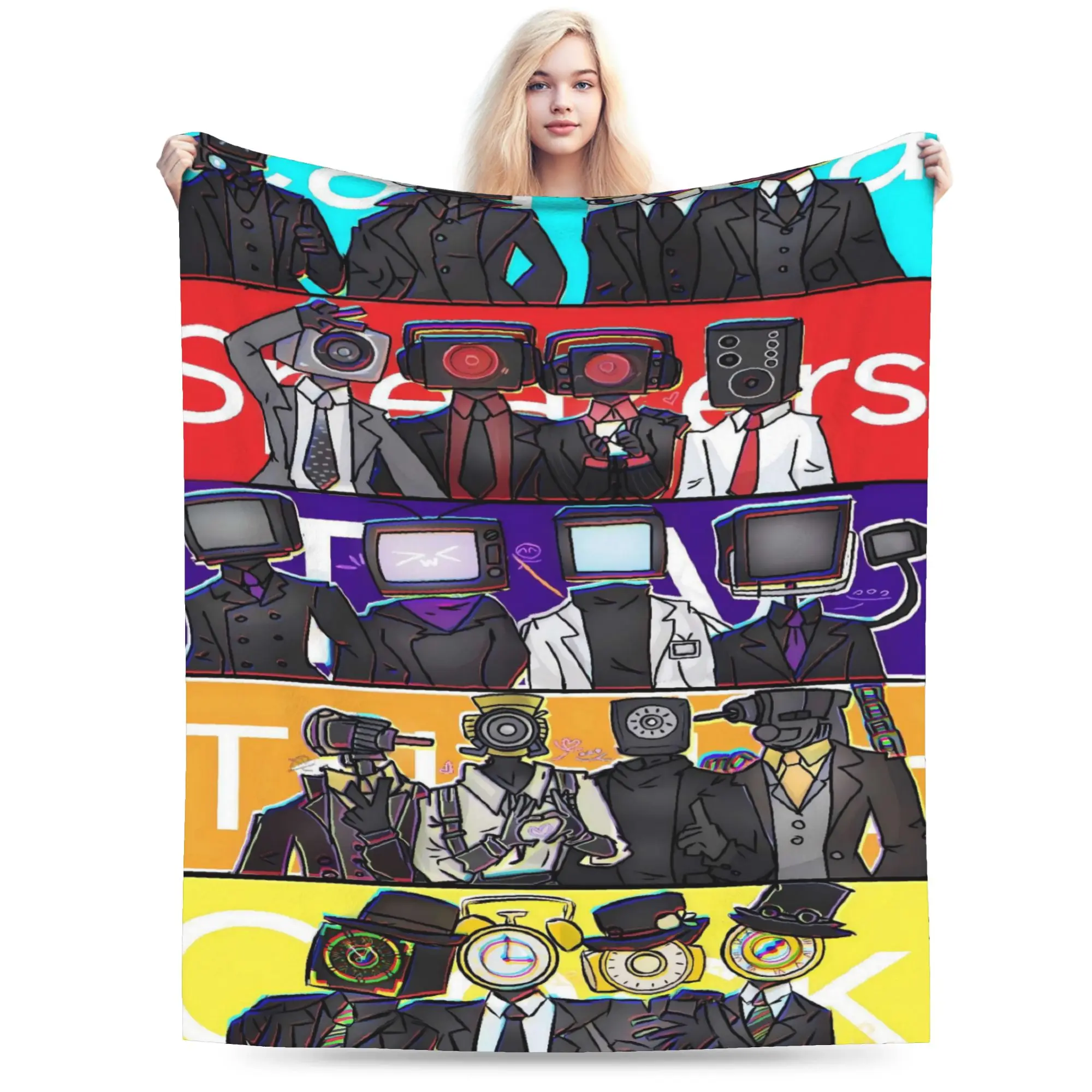 Skibidi toilet multiverse Blanket Quality Warm Soft  Throw Blanket Autumn Travel Couch Chair Sofa Bed Novelty Bedspread