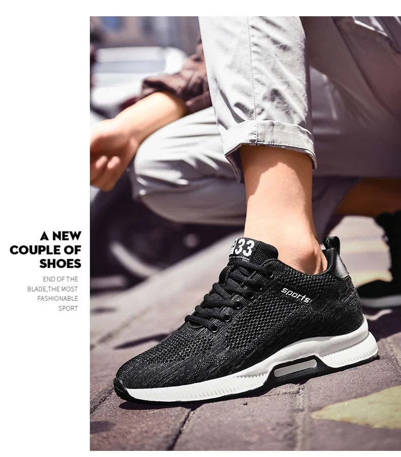 6-8CM Höhenverstellbare Herrenschuhe Atmungsaktive Mesh-Sportschuhe Unsichtbare Erhöhungsschuhe für Größere Körpergröße – Detail 13