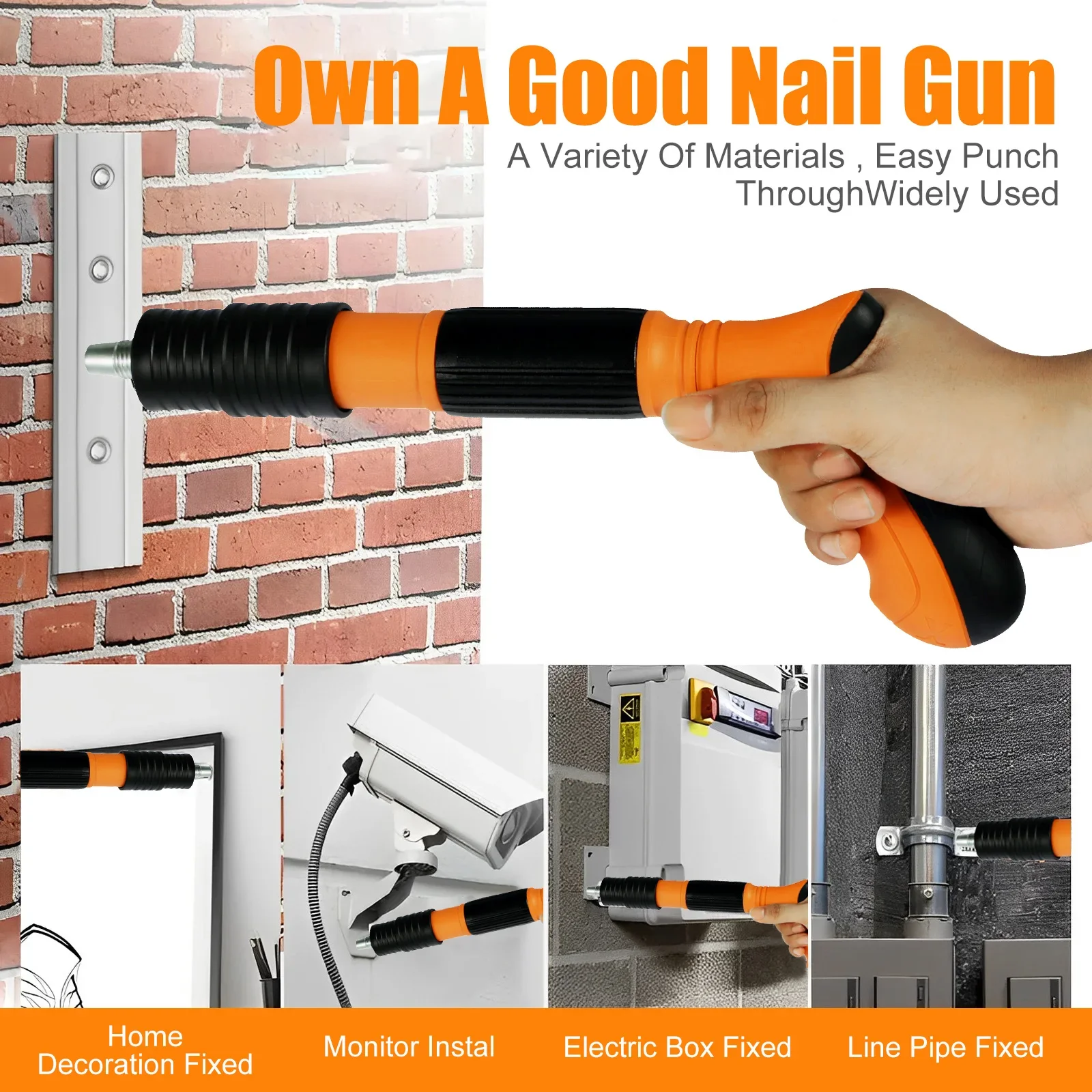Mini Nailer Tool Manual Nail Gun Fastening Tools Low Noise Air Nailer Machine Adjustable Cement Wall Nailer for Woodworking