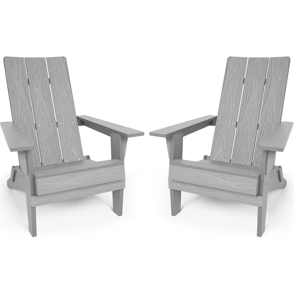 

Комплект из 2 больших пластиковых кресел Adirondack - выдерживают нагрузку до 400 фунтов, устойчивы к погодным условиям, подходят для использования на открытом воздухе/патио/при костре/в саду/на кемпинге
