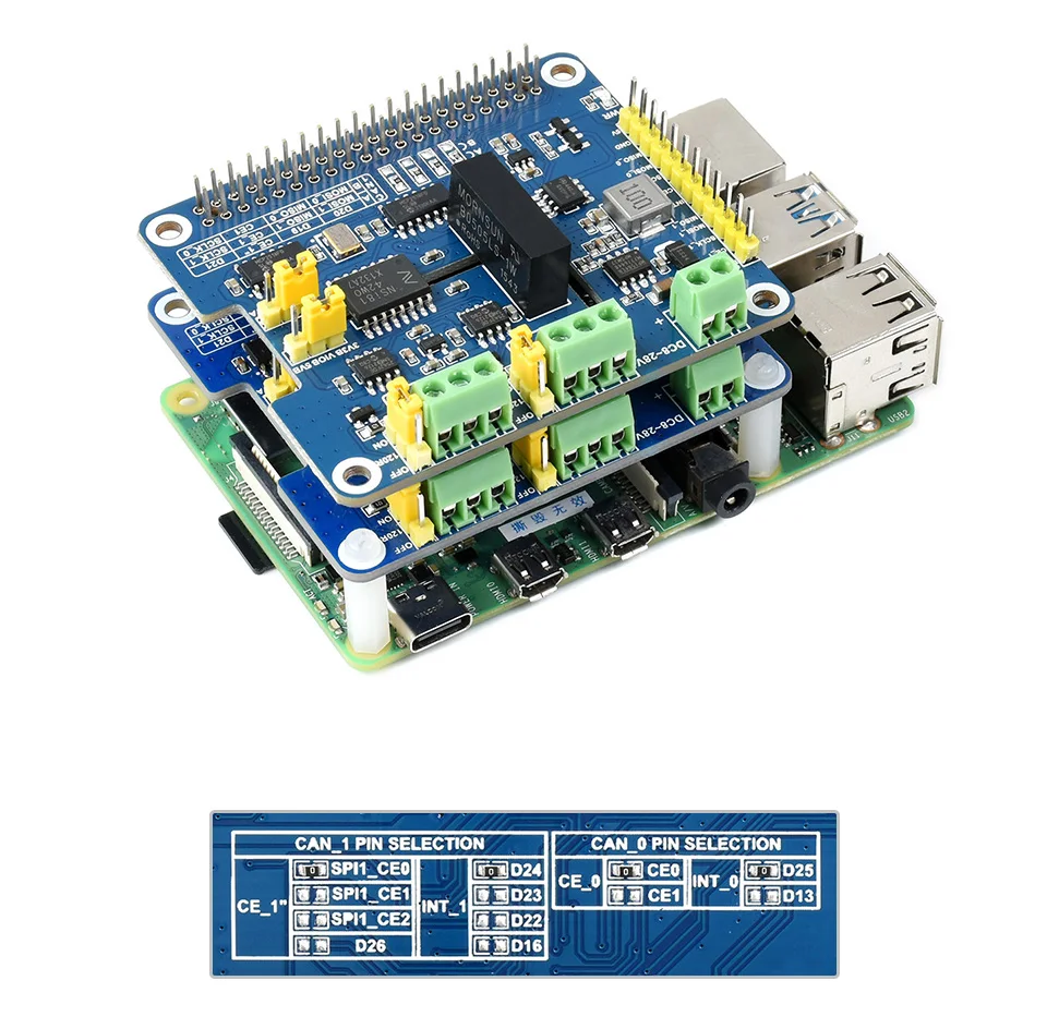 Imagem -06 - Can fd Bus Expansion Board 2-channel Isolated Expansion Board 40pin Gpio Can2.0 Can fd Protocol Suporta Raspberry pi Jetson Nano Stm32