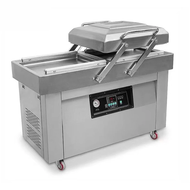

Automatic double chamber flat vacuum machine inclined vacuum packaging machine