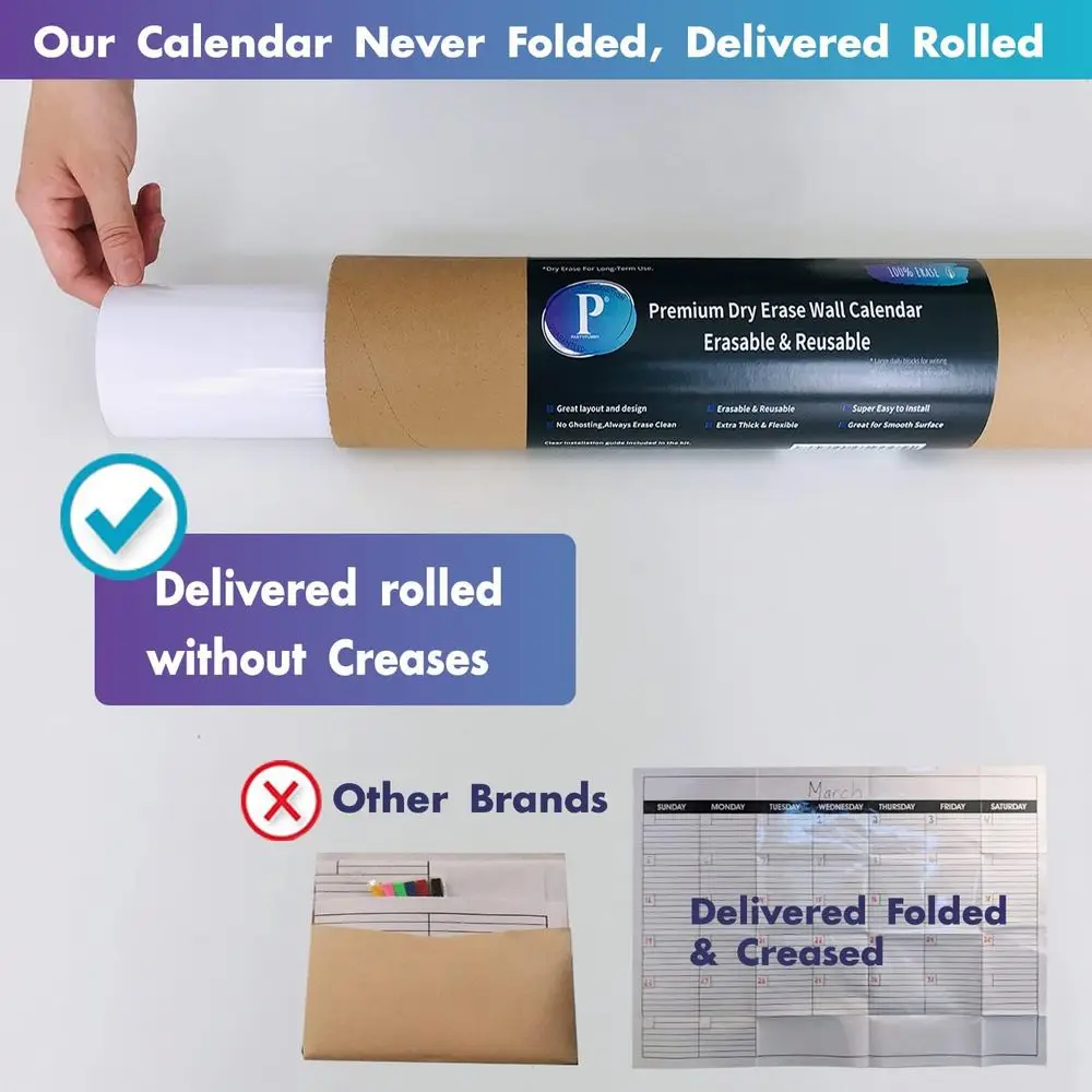 تقويم جداري كبير الحجم ومسح جاف لمدة 12 شهرًا، 55 × 63، مخطط عائلي عملاق، لوحة جدول سنوي قابلة لإعادة الاستخدام