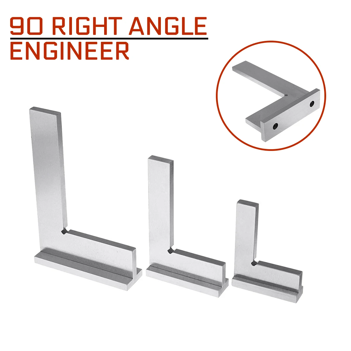 90 Degree 50x40/75x50/100x70mm Machinist Right Angle Square Engineer Set with Seat Precision Ground Steel Hardened Angle Ruler