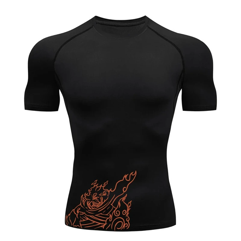 Graphic Athletic Quick Dry Tshirts for Men Short Sleeve Compression Shirts Gym Workout Running Undershirts Baselayers Tees Tops
