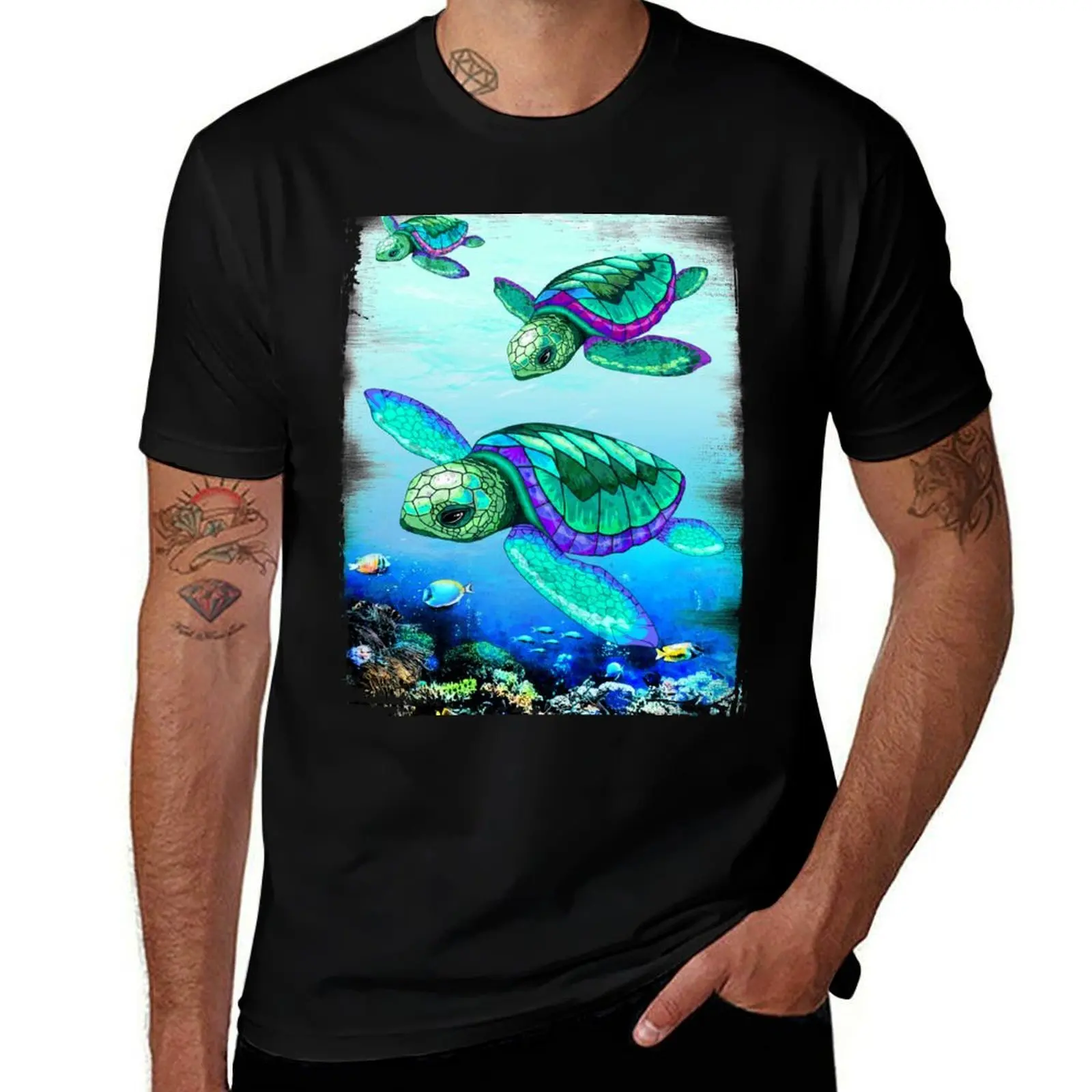 

Sea Turtles Dance T-Shirt Breathable Mesh Panel T-Shirt