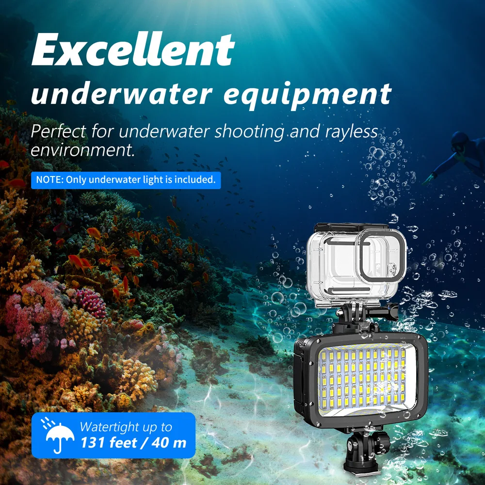 Seafrogs 1800lumens 40M/130ft SL-101 Waterproof LED Light For Sony Nikon Olympus Nikon Camera