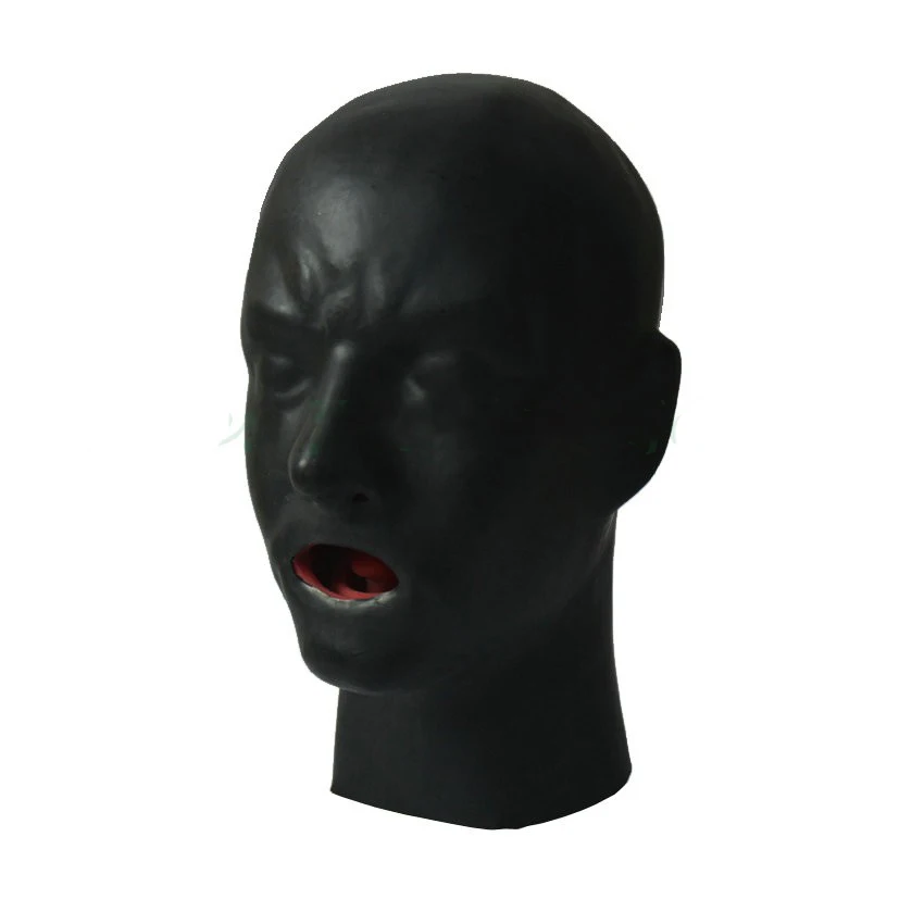 

2.0mm men latex mask with 15cm nose tube and red teeth fits 59-62cm