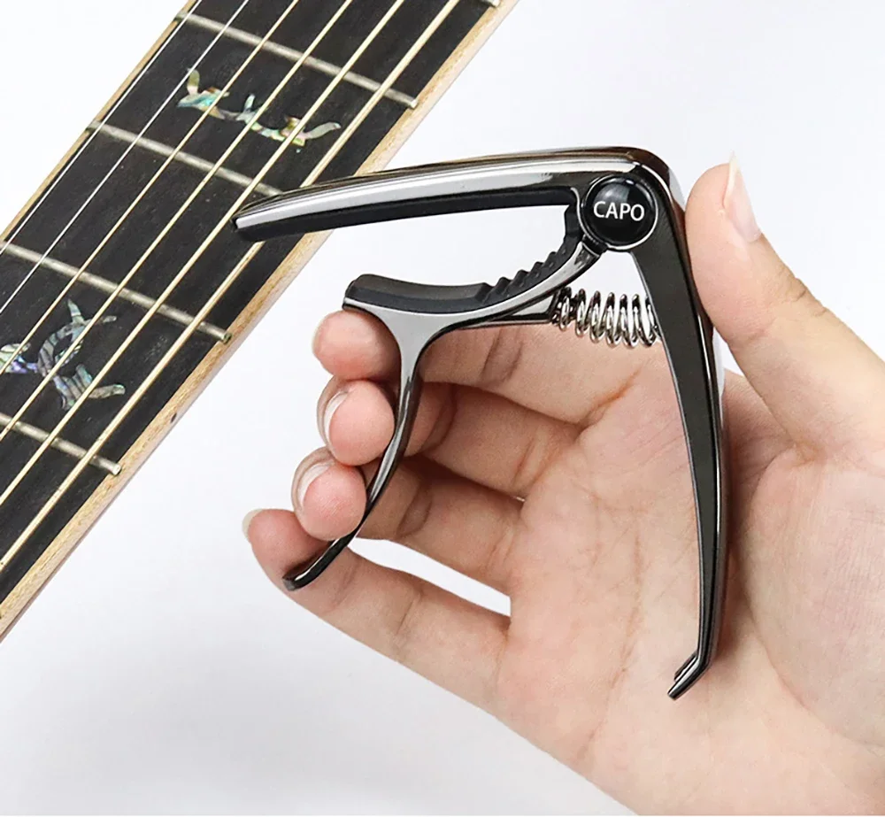 Capo de guitarra metal liga zinco afinador braçadeira profissional chave gatilho capo para guitarras elétricas acústicas