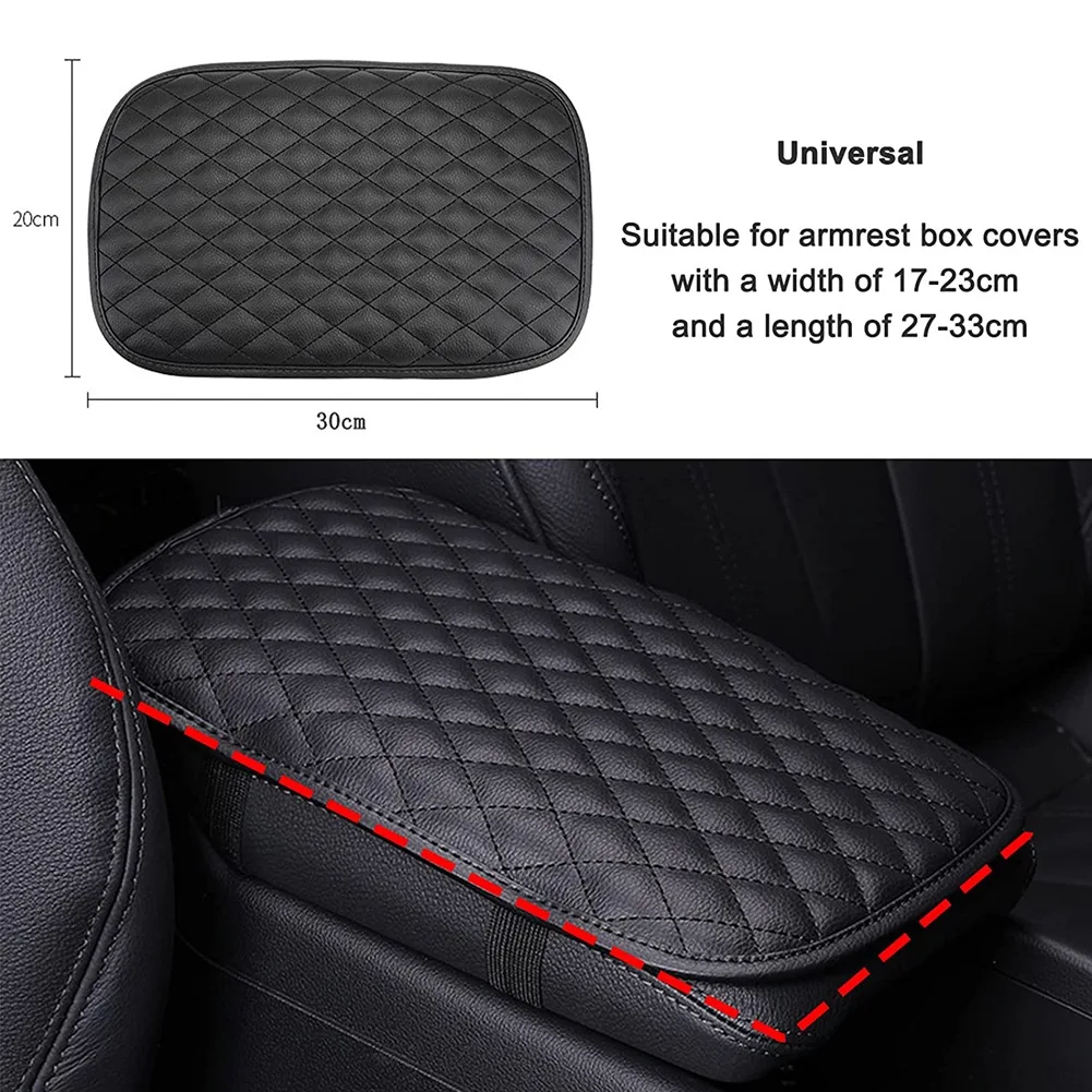 

Universal Center Console Lid Cover,PU Leather Console Armrest Cushion Pad Protector For Most Vehicle, SUV, Truck, Car-N25R