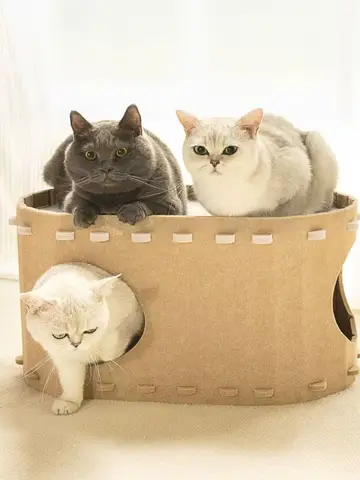 분리형 및 빨 수있는 고양이 침대 애완 동물 집 사계절 유니버설 펠트 보드 개 침대 고양이와 개를위한 애완 동물 둥지 소파