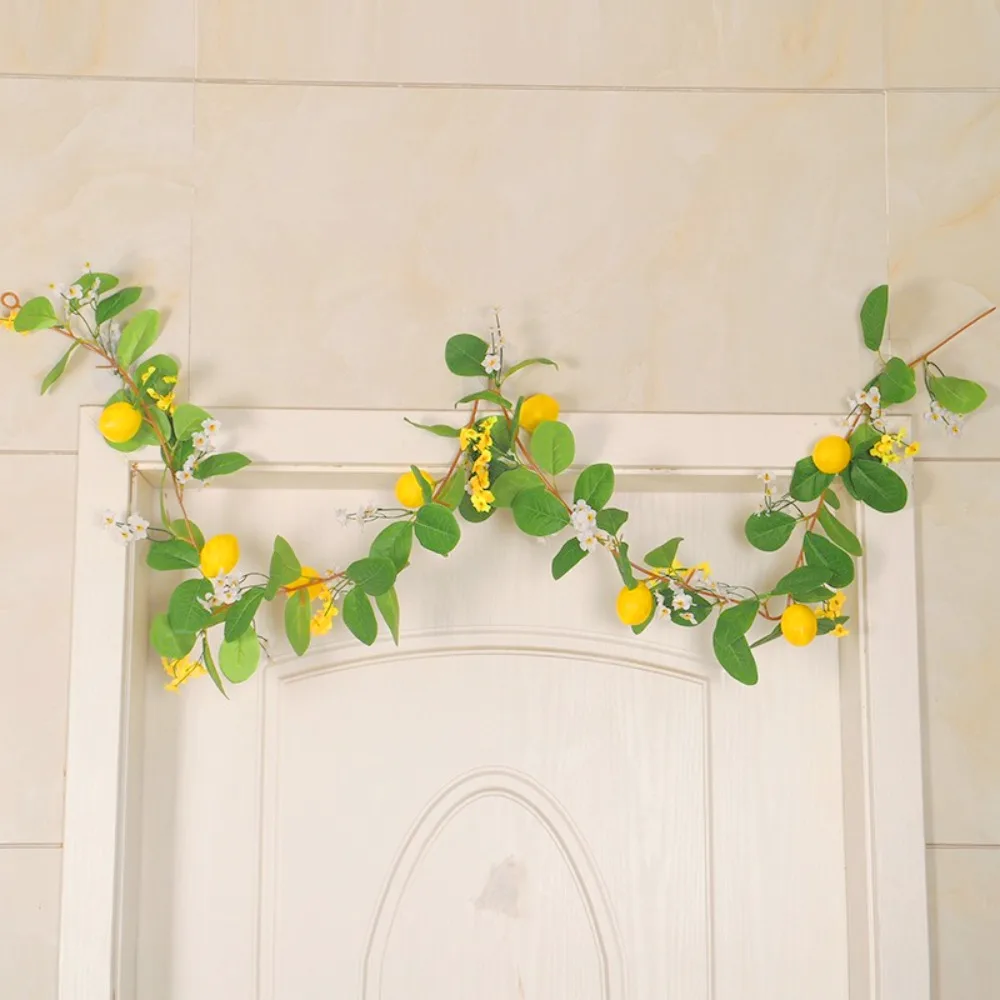 

1.7M Artificial Plants and Flowers Lemon & Daisy Garland Home Outdoor Decor and Accessories Vine Wreath on the Spring Door