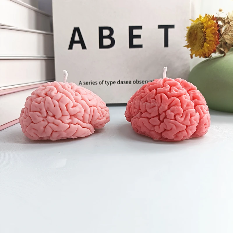 Candle Silicone Molds Artificial Human Brain 3D Resin Epoxy Organ Mould For Halloween Party Cake Decoration DIY Gift Moulds