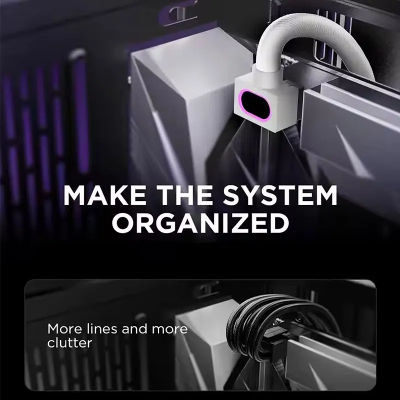 UPSIREN ARGB 8PIN CPU-Stromverlängerungskabel 90 Grad rechtwinkliger Stecker für Intel/AMD Motherboard Sync