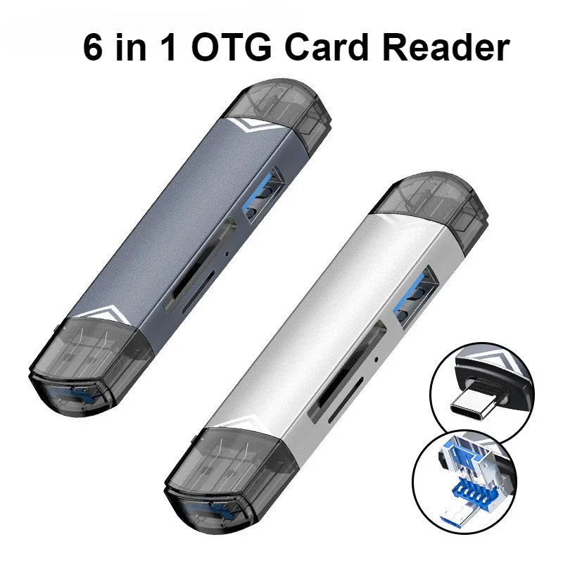 

USB 3.0 Type C кардридер OTG, адаптер для карт памяти SD TF, универсальный считыватель U-дисков для ноутбуков, планшетов, камер, совместим с Windows, Mac, Android