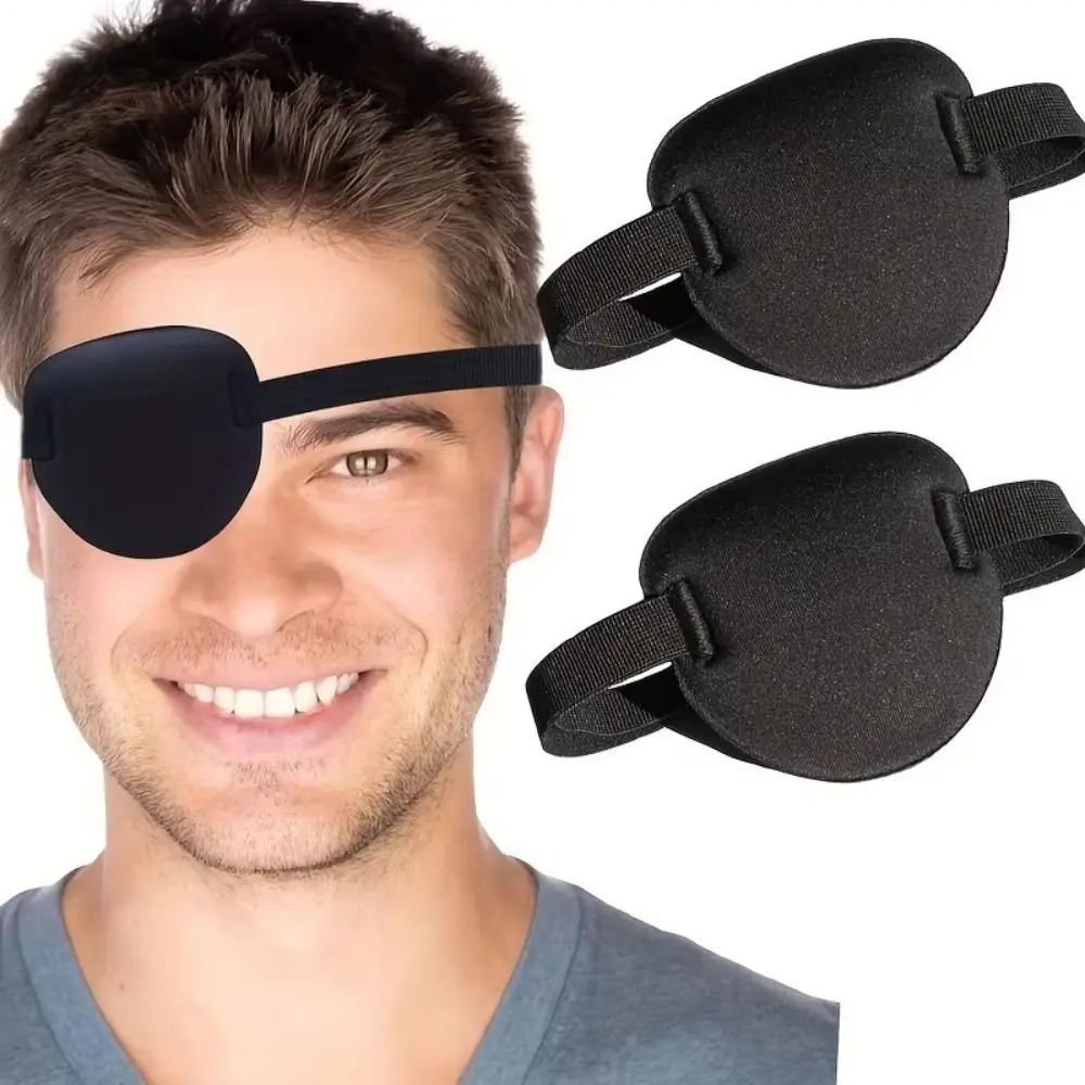 Skin Friendly Adjustable Pirate Eye Patch Washable Soft Vision Care Eye Cover Single Eyepatch Cosplay