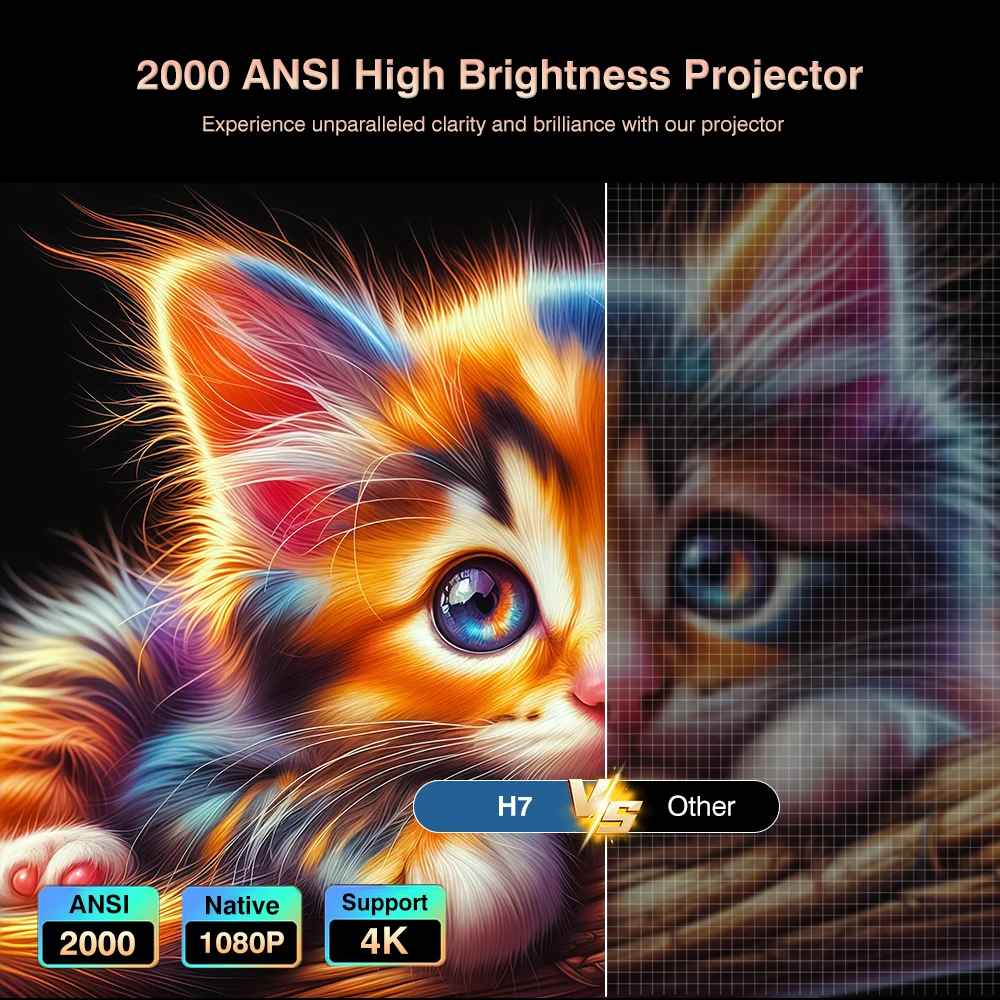 Touyinger H7 Autofocus Projector Full HD 1080P Outdoor Projector Wi-Fi Portable H6 Pro update version Projector LED Home Theater