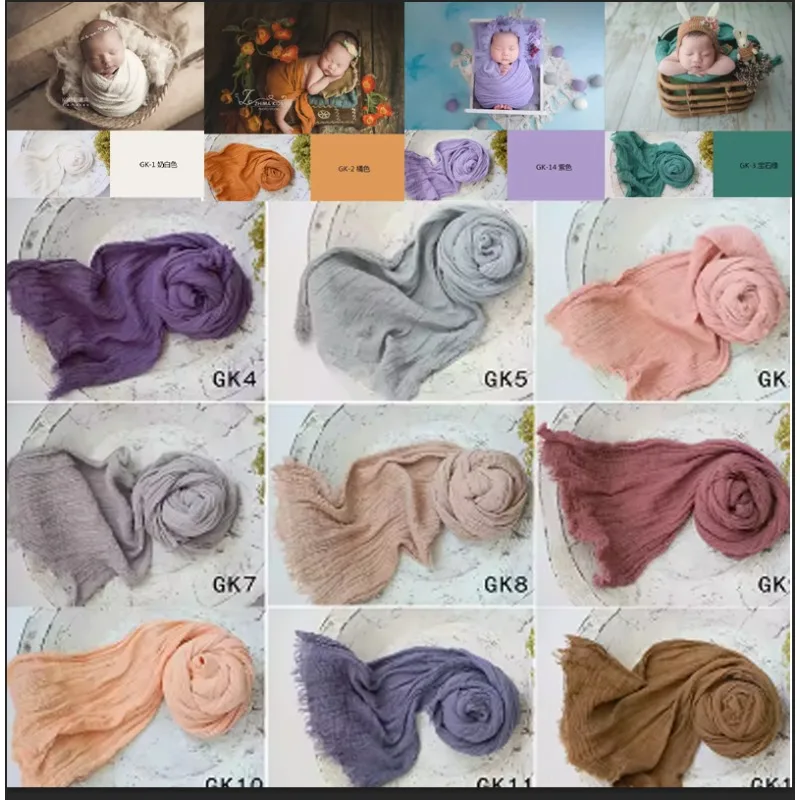 

Обертывание из хлопчатобумажной ткани, реквизит для фотосъемки новорожденных, мягкое хлопково-марлевое детское пеленальное одеяло, студийная корзина для фотосъемки, аксессуары для фона