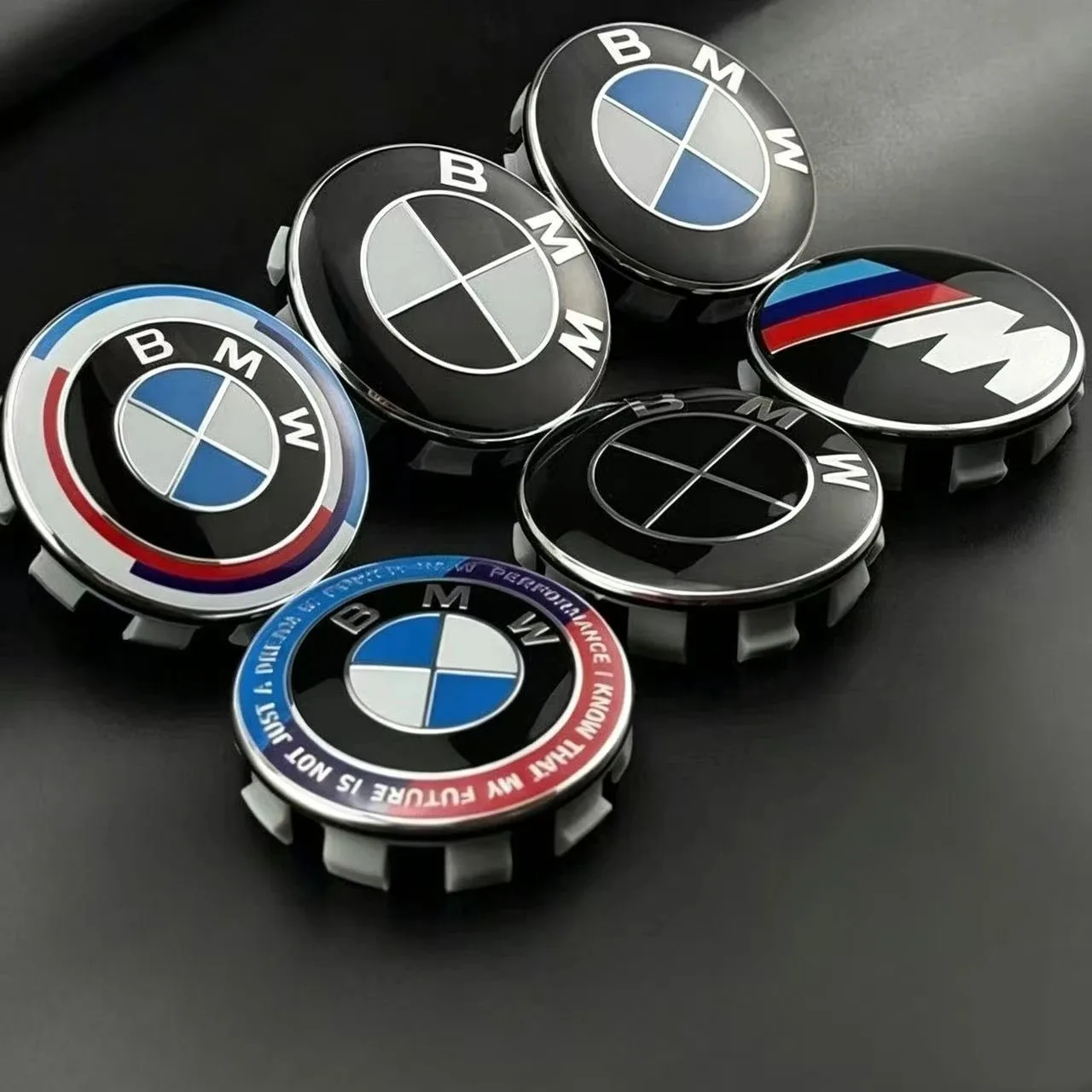 Lot de 4 emblèmes de centre de roue 68mm 56mm 50ème Anniversaire pour BMW M E46 E36 E34 F10 E90 F30 E60 F30 E53 E30 E92 E87