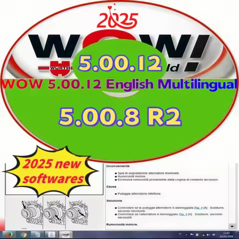 2026 Hot Sale Wurth WOW V5.00.12 &amp; V5.00.8 R2 Multi-Language Car Diagnostic Software with Keygen for TCS Multi-Diag Tool