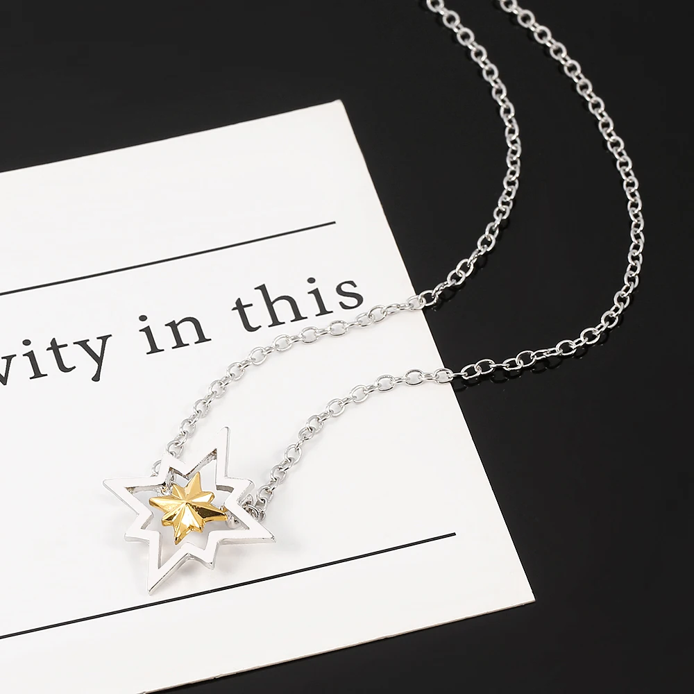 Fashionable Simple Star Necklace Creative Hollowed-Out Collarbone Chain Light Luxury Jewelry Accessory for Friend Birthday