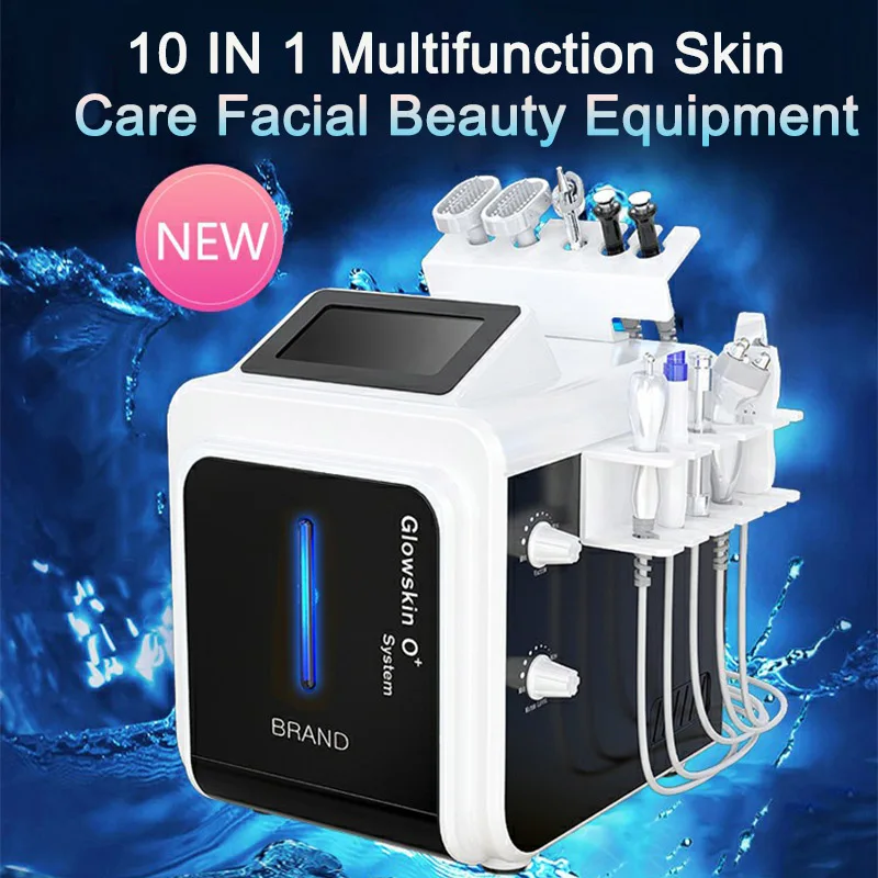 10 In 1 Hydra Dermabrasion RF Bio-lifting Spa Facial Device Water Oxygen Jet Aqua Peel Face Cleaning Hydro Facial Machine