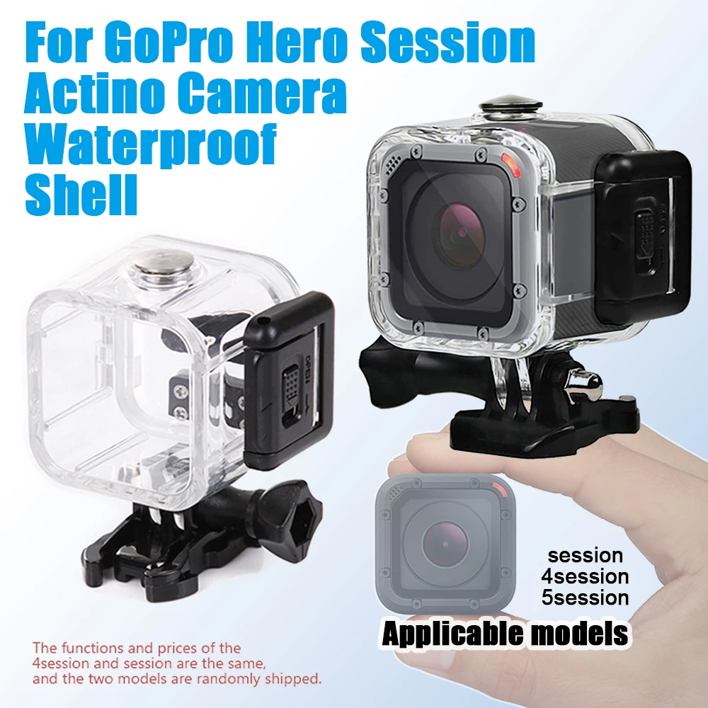 Para gopro actino câmera caso escudo à prova dwaterproof água proteger quadro para herói 4 5 sessão caixa de habitação subaquática gopro acessórios esportivos
