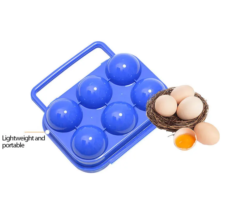 6 Eggs Storage Box Crisper Outdoor picnic portable plastic Egg box Case Folding Basket Portable Carry