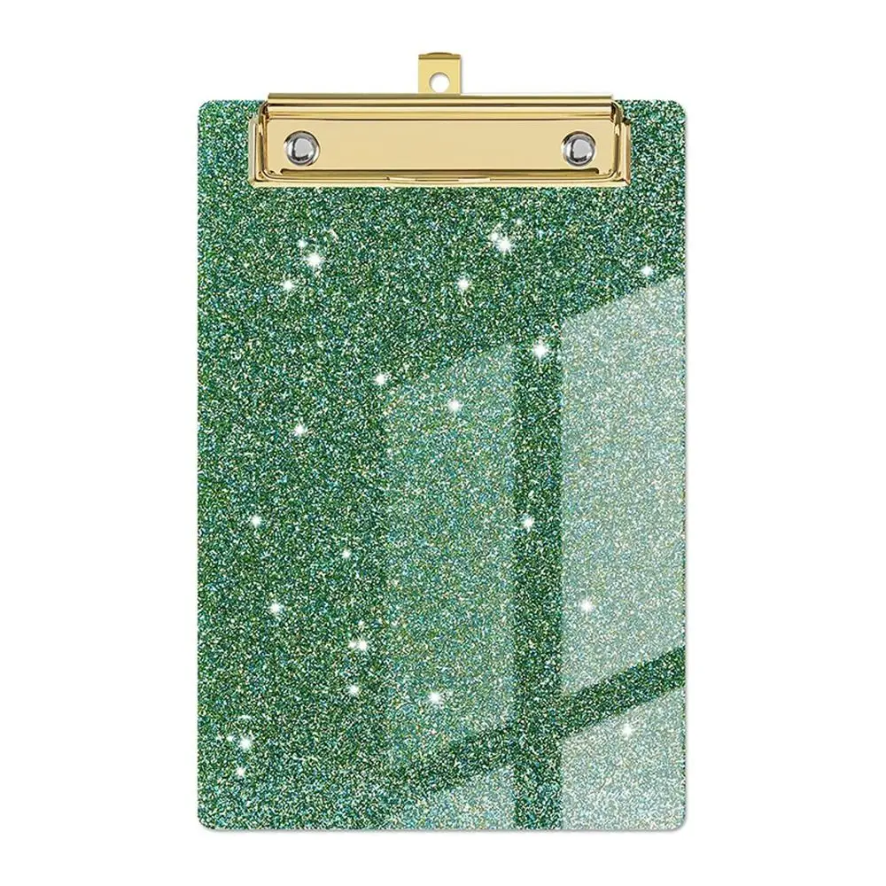 Imagem -03 - Glitter Escrita Prancheta com Low Profile Gold Clip Organizador de Papel Escrita Tablet Flash Memo Pasta do Menu Sparkly