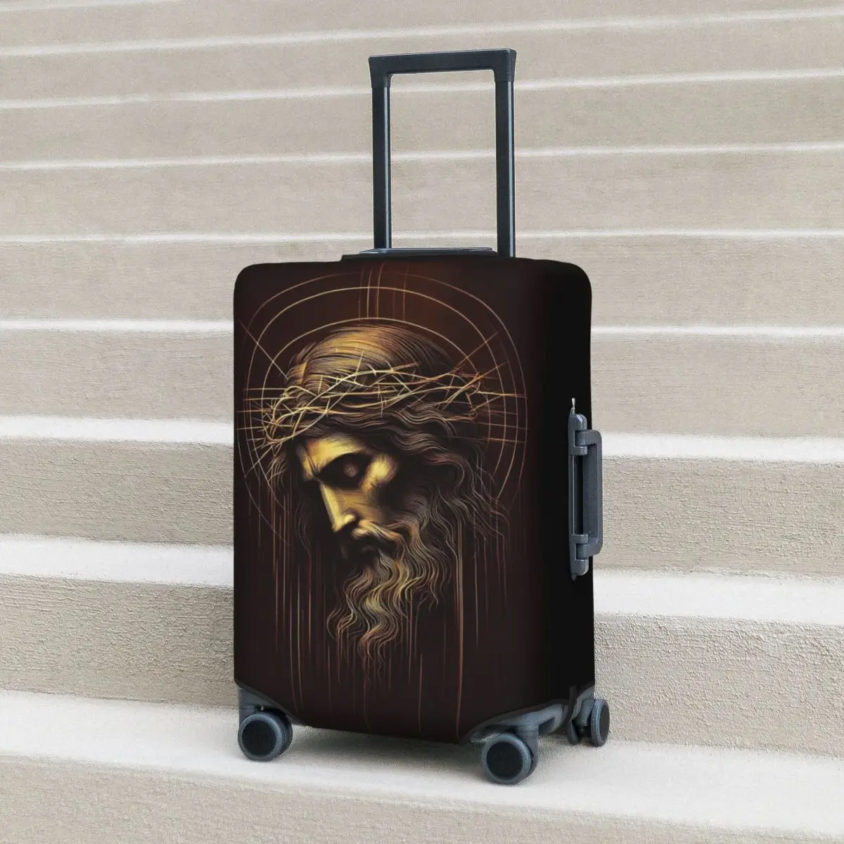 

Christ Saviour Jesus Suitcase Cover Business Flight Practical Luggage Accesories Protection
